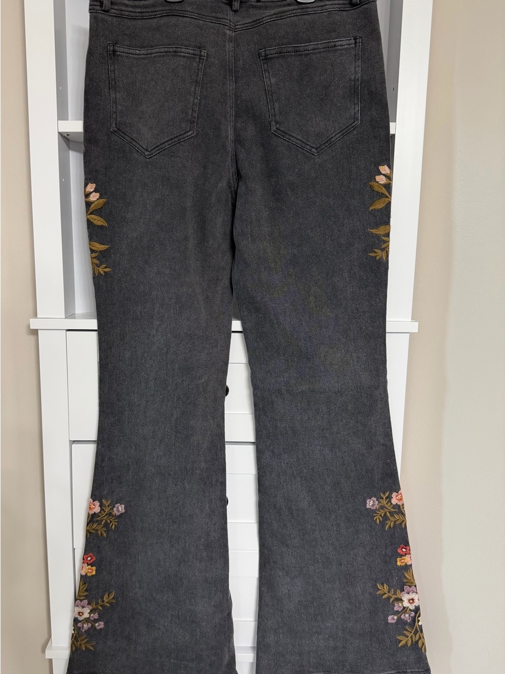 Bohme Embroidered Flare Jeans - Dark Gray - Picture 7 of 8